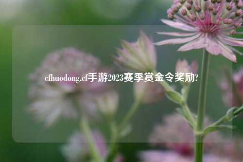 cfhuodong,cf手游2023赛季赏金令奖励?