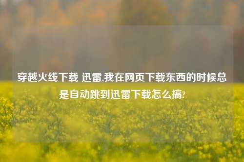 穿越火线下载 迅雷,我在网页下载东西的时候总是自动跳到迅雷下载怎么搞?