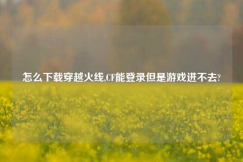 怎么下载穿越火线,CF能登录但是游戏进不去?