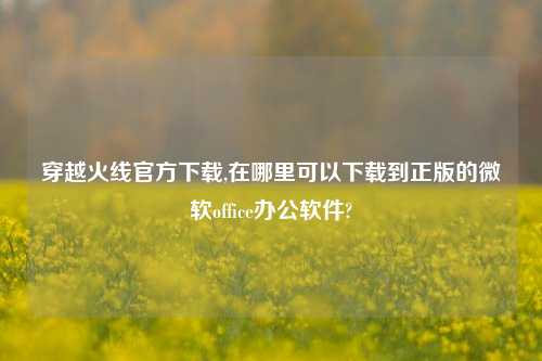 穿越火线官方下载,在哪里可以下载到正版的微软office办公软件?