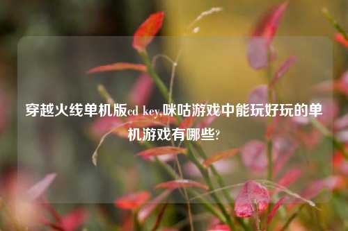 穿越火线单机版cd key,咪咕游戏中能玩好玩的单机游戏有哪些?