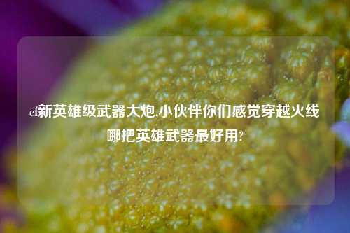 cf新英雄级武器大炮,小伙伴你们感觉穿越火线哪把英雄武器最好用?