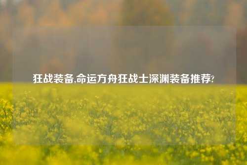 狂战装备,命运方舟狂战士深渊装备推荐?