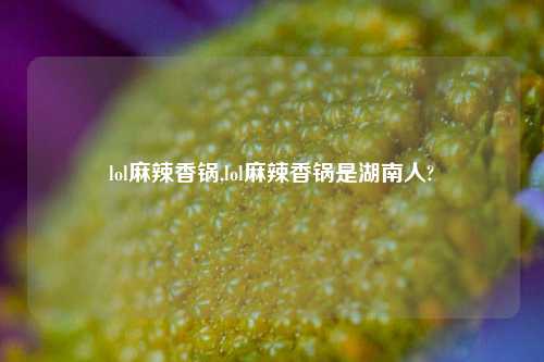 lol麻辣香锅,lol麻辣香锅是湖南人?