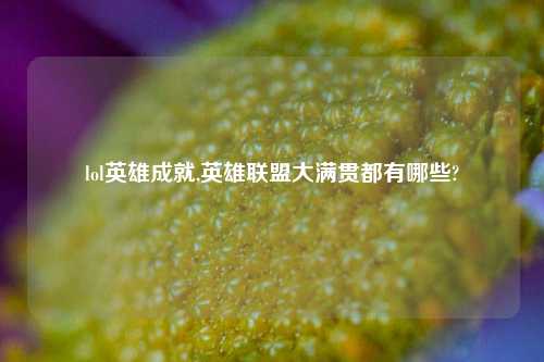 lol英雄成就,英雄联盟大满贯都有哪些?