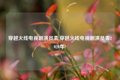 穿越火线电视剧演员表,穿越火线电视剧演员表2020年?