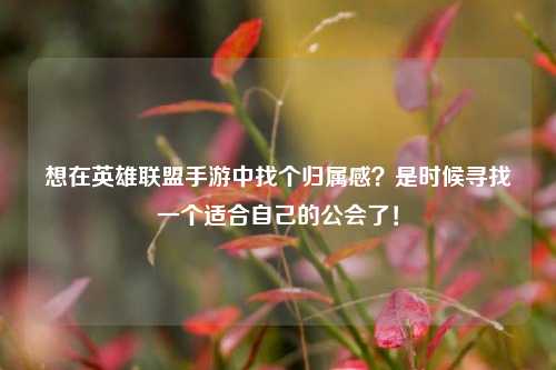 想在英雄联盟手游中找个归属感？是时候寻找一个适合自己的公会了！