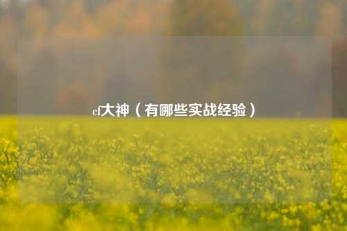 cf大神（有哪些实战经验）