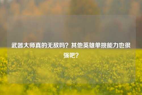 武器大师真的无敌吗？其他英雄单挑能力也很强吧？